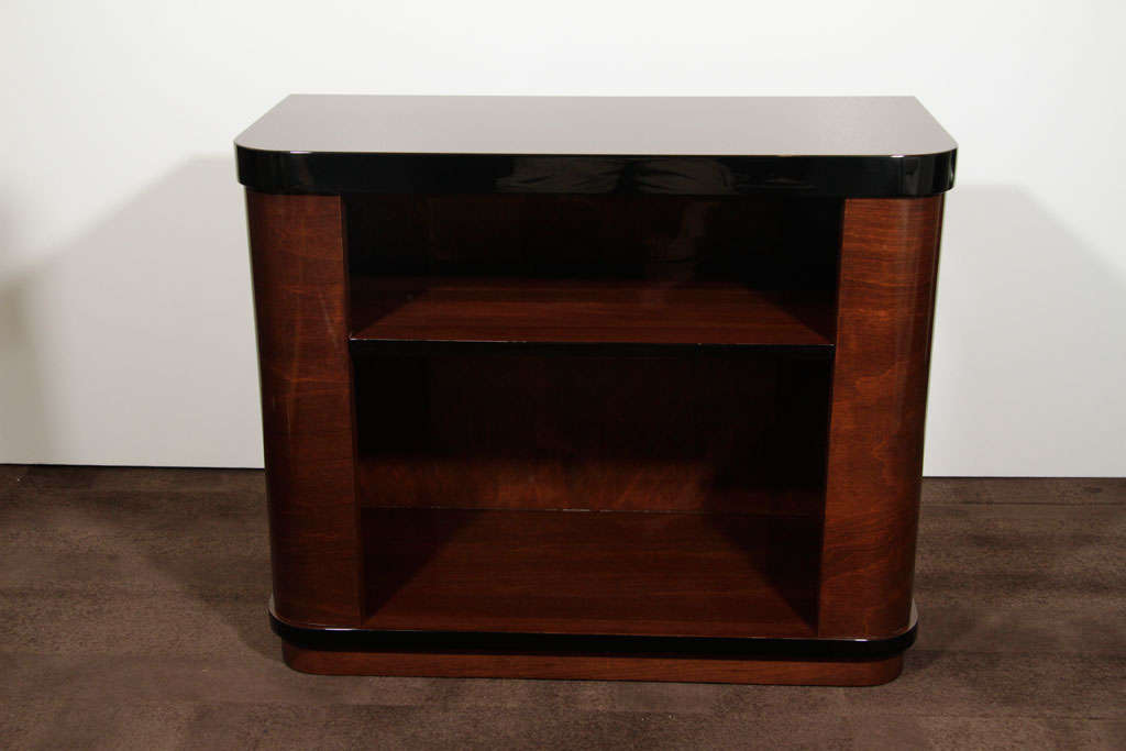 Pair of Art Deco End Tables with Streamline Design
